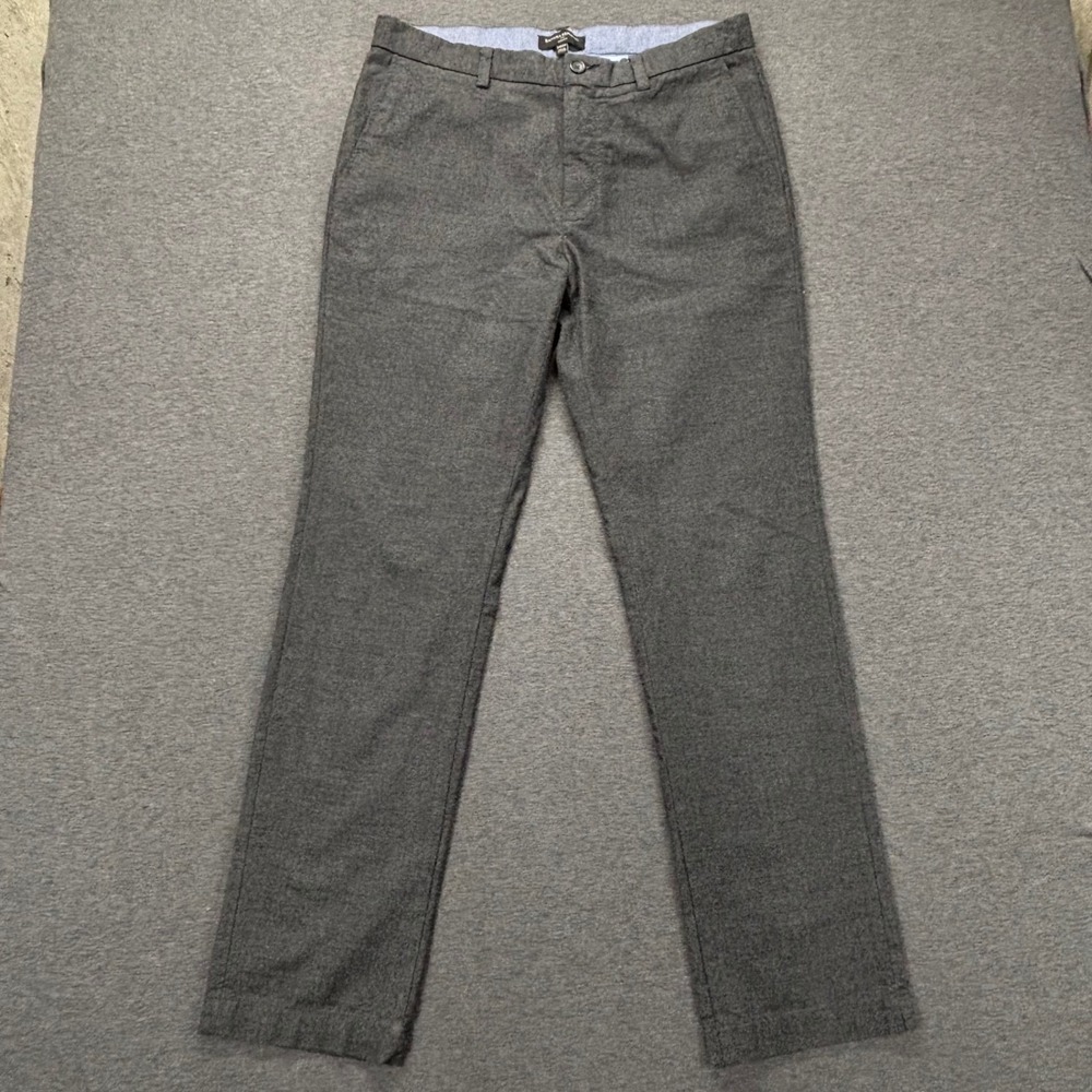 Banana Republic Pants Mens 34x34 Aiden Fit Cotton Blend Gray Herringbone Dress